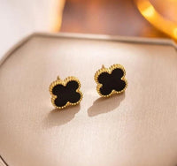 Black Clover Anti-Tarnish Stud Earrings