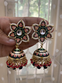 Black Color Star Jhumka Earring For Women