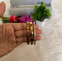 Bloom & Diamonds Bangle Bracelet Stack — Anti-Tarnish 18K Gold Plated Bracelet Set of 3