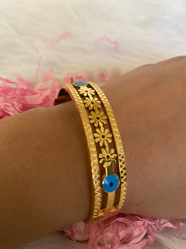 Blue Evil Eye Stainless Steel Bracelet