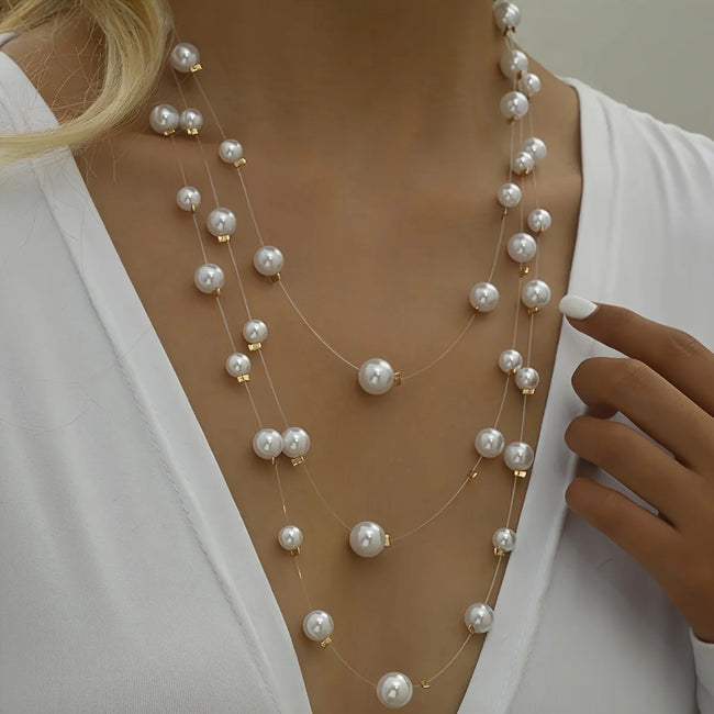 Boho Baroque Layered Pearl Necklace