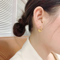 Anti-Tarnish Stainless Steel Heart Shaped Butterfly Initial Hoop Earrings – 18K Gold Plated