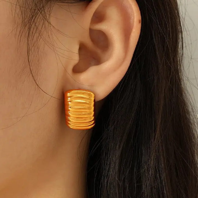 Celeste Anti-Tarnish Crescent Stud Earrings