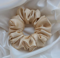 Champagne Color Premium Satin Scrunchie Regular Size - Soft & Silky Hair Accessory