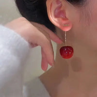 Cherry Fruit Hanging Drop Earring For Women