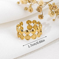 Classic Asymmetrical 18K Gold Plated Adjustable Anti-Tarnish Stainless Steel Ring