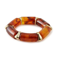 Coffee Resin & Acrylic Smudged Texture Stretch Bracelet