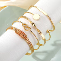 Combo Pack Of Five Gold Plated Open Adjustable Bangle Set