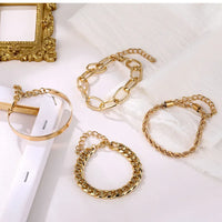 Combo Pack Of Four Gold Plated Adjustable Bracelet Set