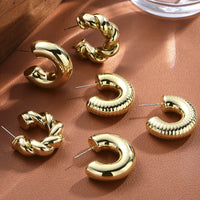 Combo Pack Of Three Gold Plated Hoop Earrings