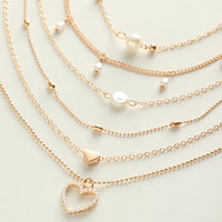 Combo Set Of Five Gold Plated Necklaces For Women