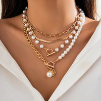 Combo Set Of Four Gold Plated Layered Necklaces For Women