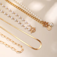 Combo Set Of Four Gold Plated Layered Necklaces For Women