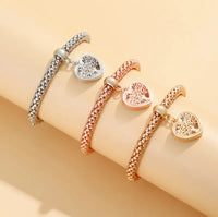 Combo Set Of Three Colors Heart Shape Tree Alloy Bracelets