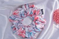 Dreamy Flower Leaf Print Premium Quality Satin Scrunchie