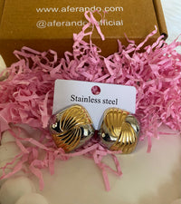 Dual-Tone 304 Stainless Steel Stud Earrings