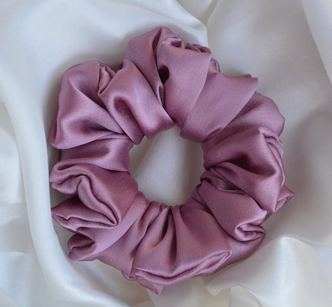 Dusky Purple Color Premium Satin Scrunchie Regular Size - Soft & Silky Hair Accessory