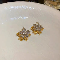 Elegant Flower Gold and Silver Plated Duel Tone Stud Earring