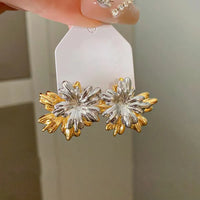Elegant Flower Gold and Silver Plated Duel Tone Stud Earring
