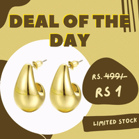 Elegant Water Droplets Gold Plated Hoop Style Stud Earring