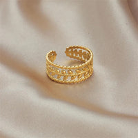 Elina Anti-Tarnish Classic Gold Finger Ring
