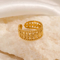 Elina Anti-Tarnish Classic Gold Finger Ring