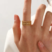 Elina Anti-Tarnish Classic Gold Finger Ring