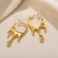 Exaggerated Irregular Shape Stainless Steel Hoop Earring