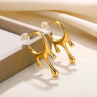 Exaggerated Irregular Shape Stainless Steel Hoop Earring