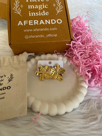 Exaggerated Flower 18K Gold Plated  Stainless Steel Stud Earrings for Women