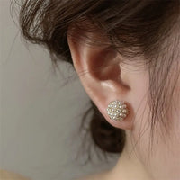 Geometric Unique Fireworks Round Ball Pearl Zircon Stud Earrings