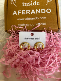 GlowDrop Pearl Inlay Stud Earrings