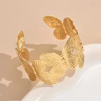 Gold Plated Butterfly Bracelet For Women