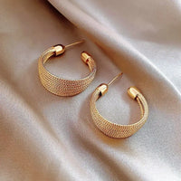 Gold Plated C-shaped Multilayer Hoop Earring