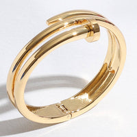 Gold Plated Cartier-Inspired Nail Triple Line Bracelet