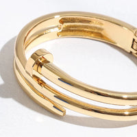 Gold Plated Cartier-Inspired Nail Triple Line Bracelet
