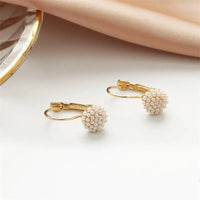 Gold Plated Cute Pearl Hoop Earring For Women