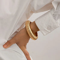 Gold Plated Exaggerates Chunky Thick Bangle Bracelet for Women