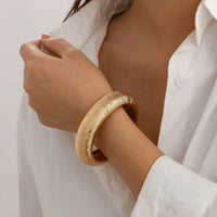 Gold Plated Exaggerates Chunky Thick Bangle Bracelet for Women