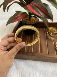 Gold Plated Exaggerates Rough Top Surface Chunky Bracelet for Women