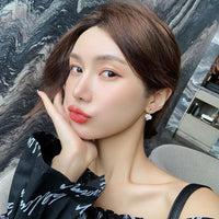 Gold Plated Heart Shape Simple Style Heart Rhinestone Gemstones Earrings