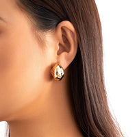 Gold Plated Hoop Shape Stud Earring For Women