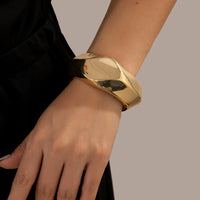 Gold Plated Irregular Cut Edge Chunky Bracelets