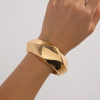 Gold Plated Irregular Cut Edge Chunky Bracelets