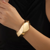 Gold Plated Irregular Cut Edge Chunky Bracelets