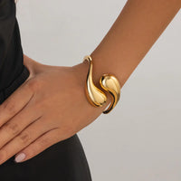 Gold Plated Irregular Water Drop Open Bracelet
