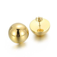 Gold Plated Shiney Round Shaped Stud Earring