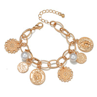 Gold Plated Simple Style Geometric Chain Link Bracelet For Woman