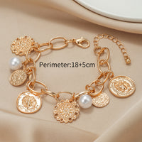Gold Plated Simple Style Geometric Chain Link Bracelet For Woman