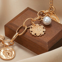 Gold Plated Simple Style Geometric Chain Link Bracelet For Woman